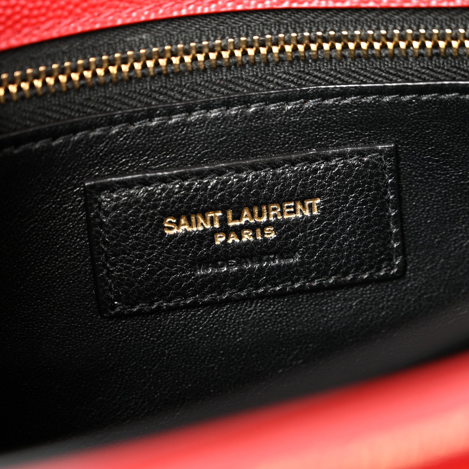 Saint Laurent Grain De Poudre Monogram Cassandra Clasp Bag Red 6 of 14