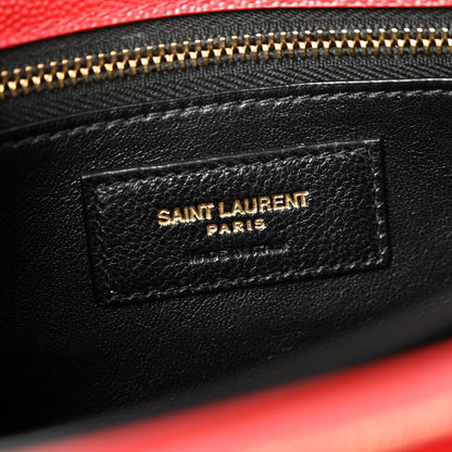 Saint Laurent Grain De Poudre Monogram Cassandra Clasp Bag Red 6 of 14