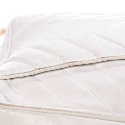 Chanel Lambskin Chevron Tassel Camera Case White 13 of 21