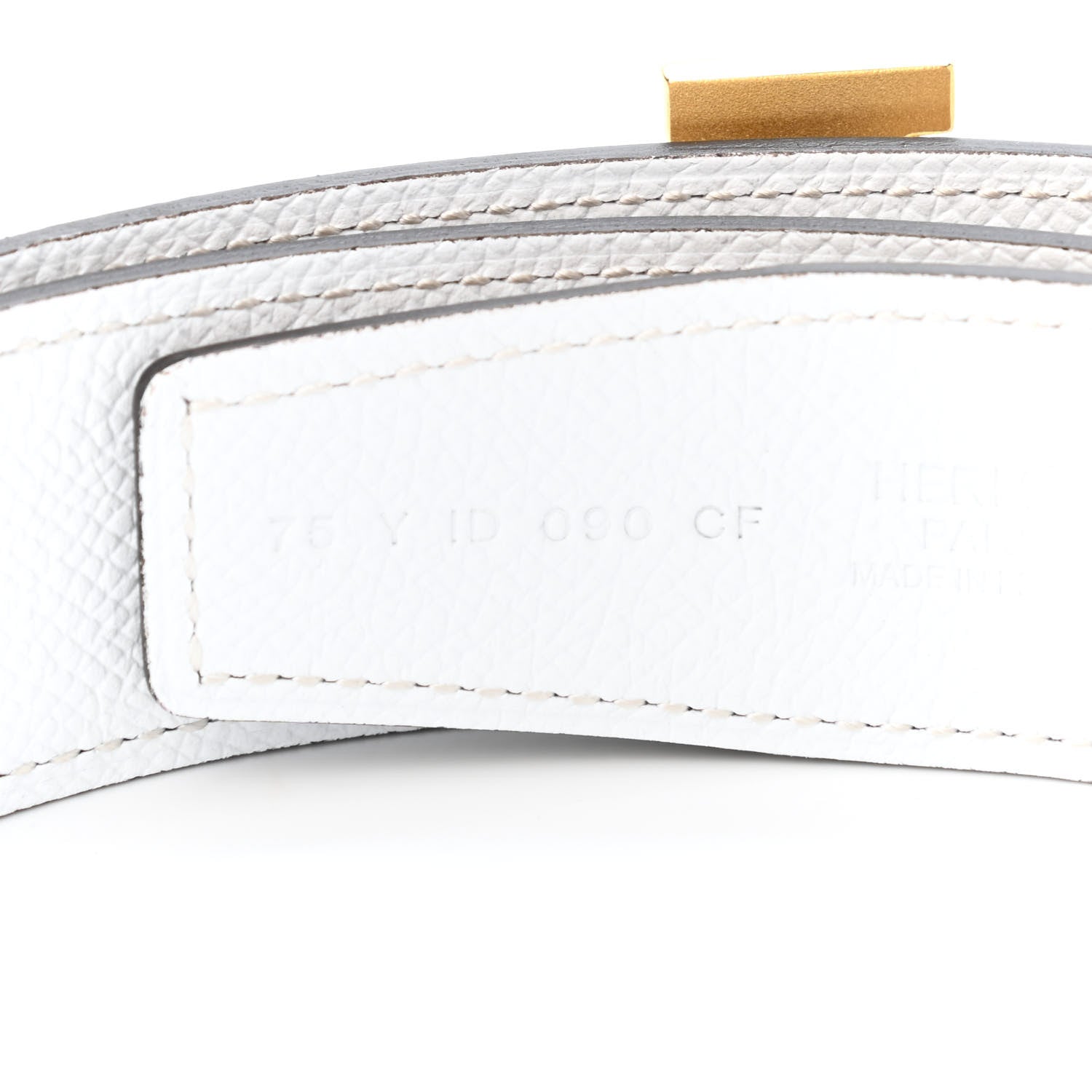 Hermes Epsom 32mm Guilloche H Belt 75 Etoupe White 3 of 4