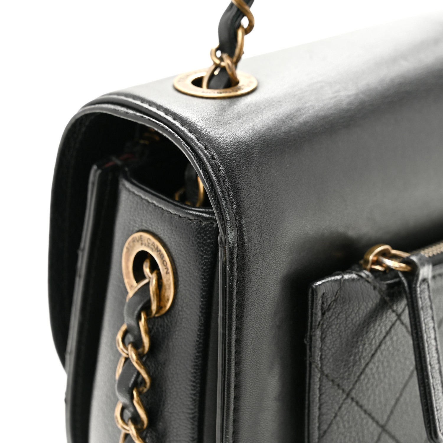 Chanel Shiny Calfskin Goatskin Quilted Medium Coco Curve Messenger Flap Black 11 of 13