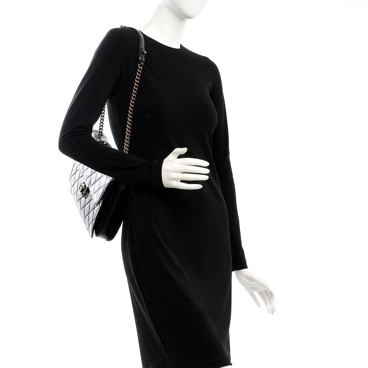 Chanel Calfskin Quilted Large Perfect Edge Flap Black 2 of 8