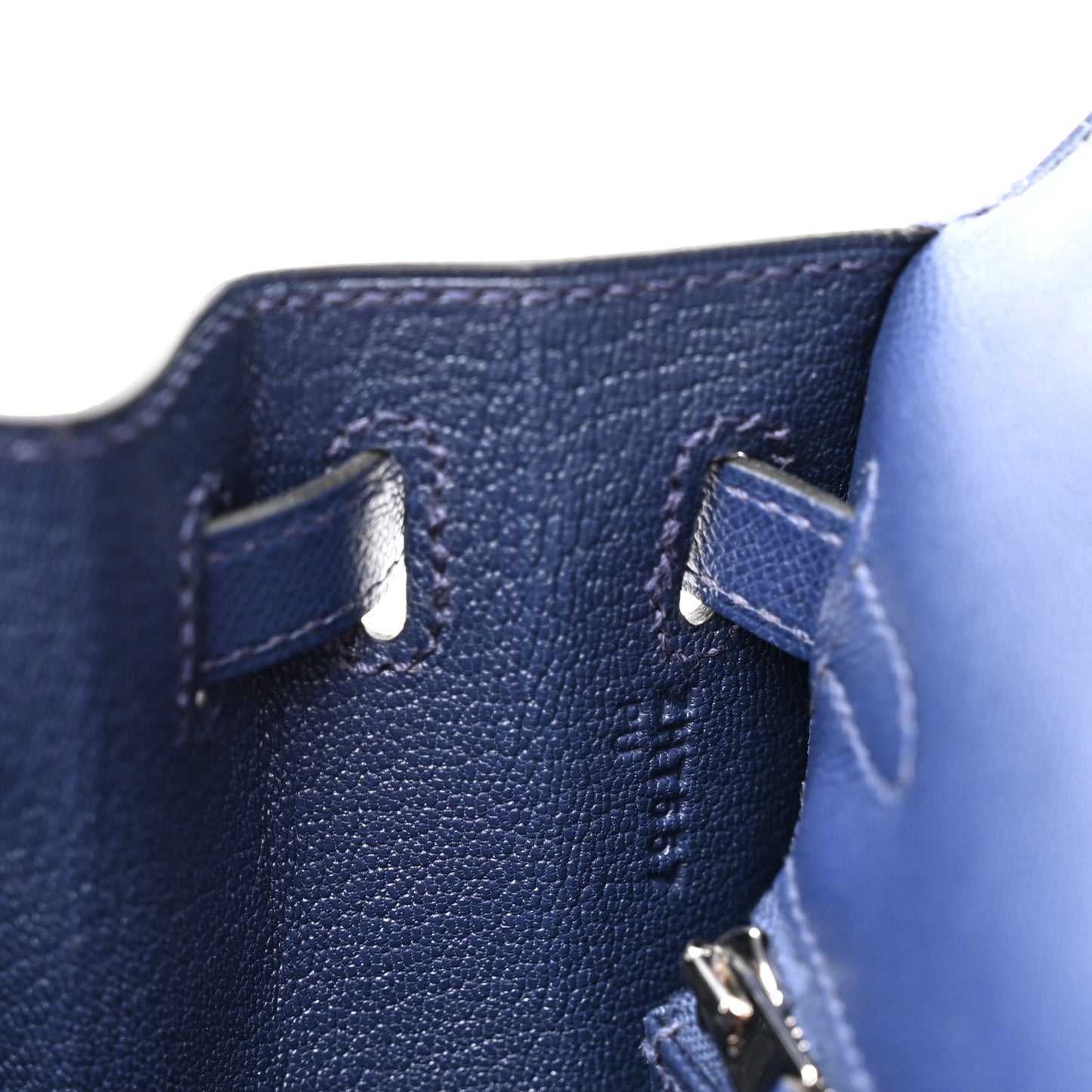 Madame Calfskin Kelly Sellier 25 Bleu Encre