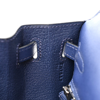 Hermes Madame Calfskin Kelly Sellier 25 Bleu Encre 7 of 13