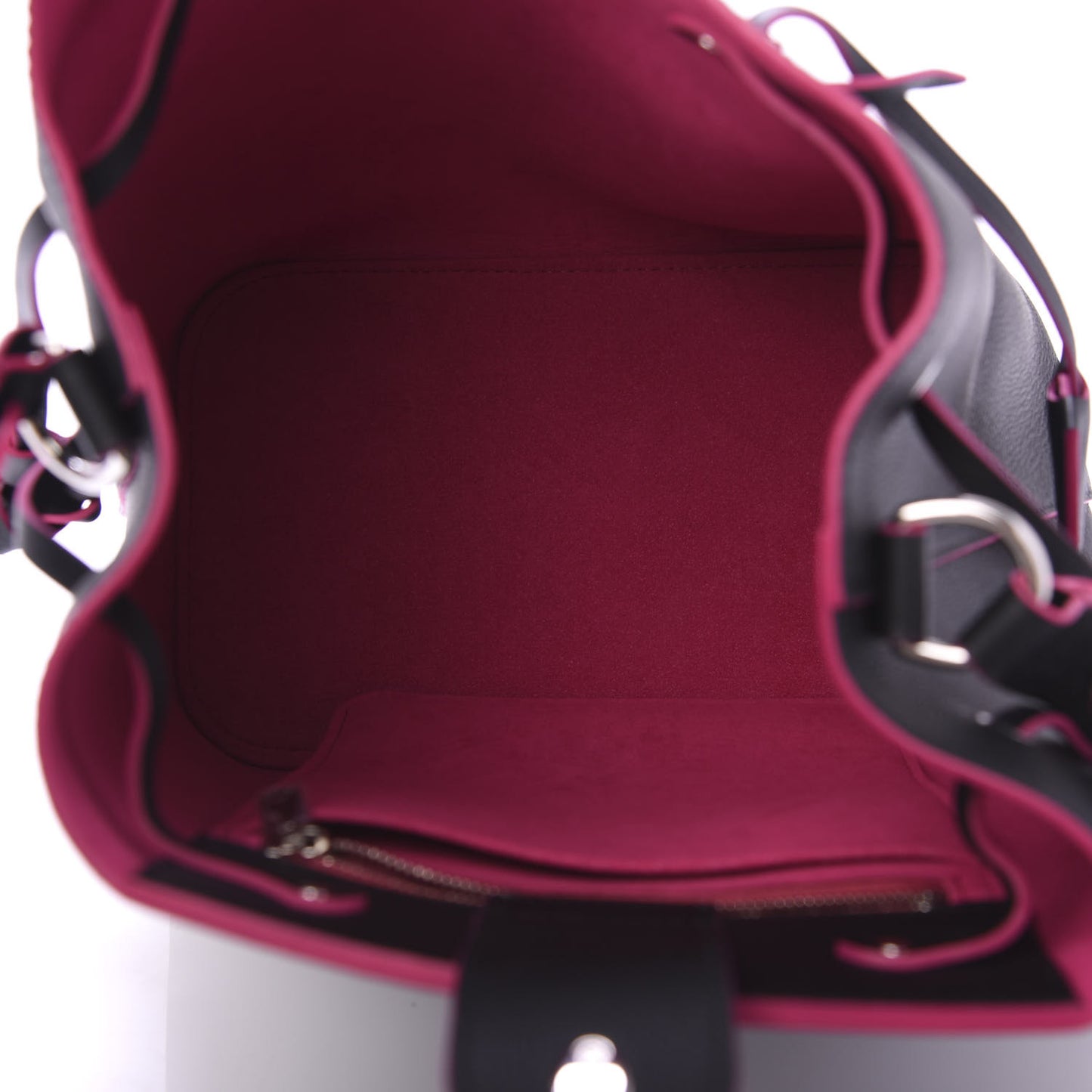 Calfskin Lockme Bucket Black