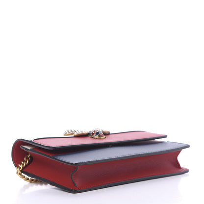 Gucci Calfskin Queen Margaret Chain Wallet Blue Agata Hibiscus Red Mystic White 3 of 10