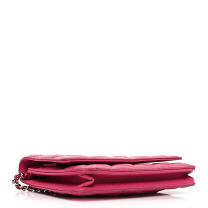 Chanel Lambskin Quilted Wallet On Chain WOC Dark Pink 7 of 21
