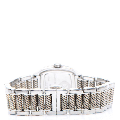 David Yurman Stainless Steel Sterling Silver Diamond Mother of Pearl 25mm Thoroughbred Quartz Watch 4 of 8