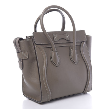 Celine Drummed Calfskin Micro Luggage Souris 3 of 9