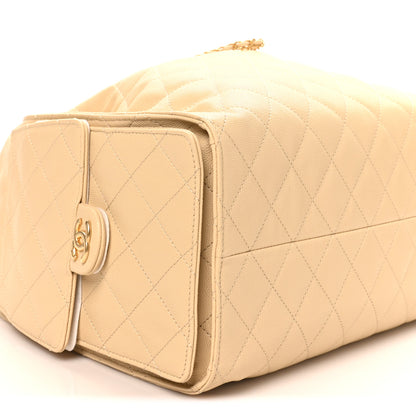 Chanel Caviar Quilted Medium Chanel 25 Handbag Beige 9 of 10