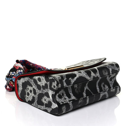 Louis Vuitton Calfskin Wild Animal Print Scarf Handle Twist Shoulder Bag MM 3 of 6