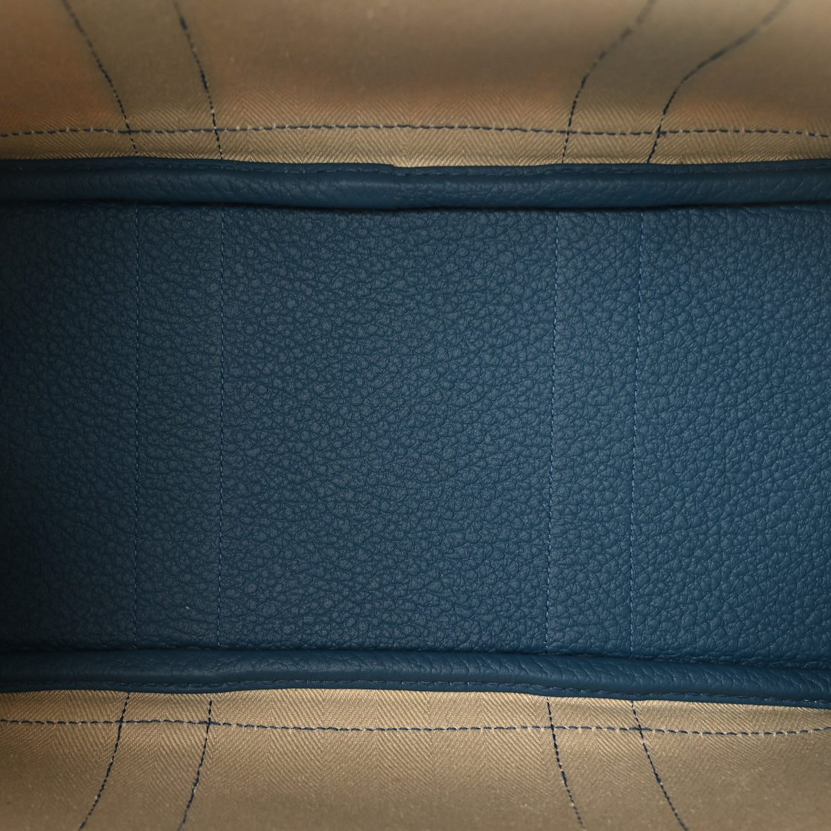 Hermes Toile Chevron Vache Country Garden Party Tote 30 TPM Craie Bleu Outremer 5 of 10