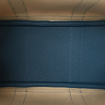 Hermes Toile Chevron Vache Country Garden Party Tote 30 TPM Craie Bleu Outremer 5 of 10