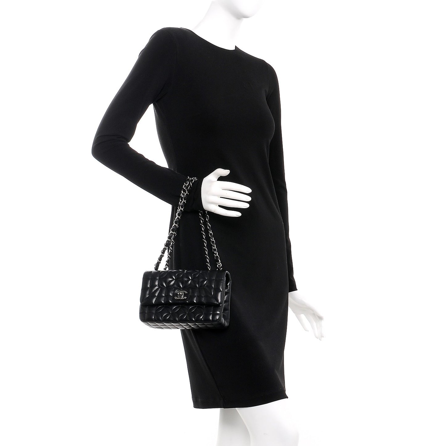 Lambskin Lady Graphic Mini Flap Black