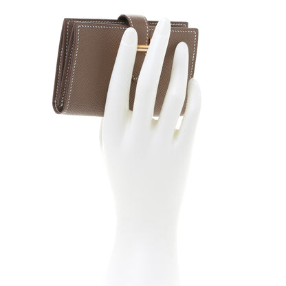 Hermes Epsom Bearn Card Holder Wallet Etoupe 2 of 8