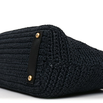 Chanel Straw Raffia Tote Black 9 of 10
