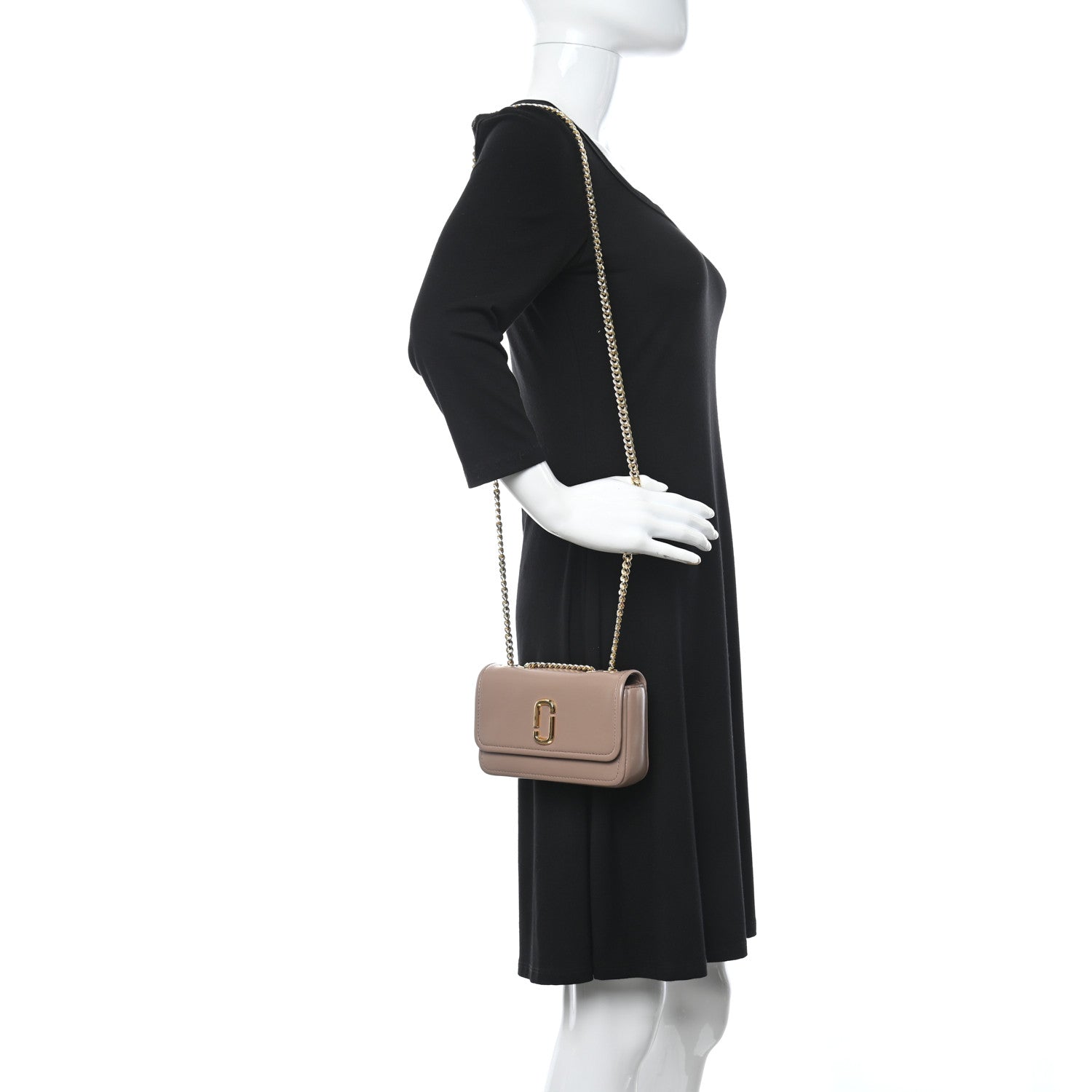 Marc Jacobs Lambskin Mini The Glam Shot Bag Dusty Beige 2 of 10