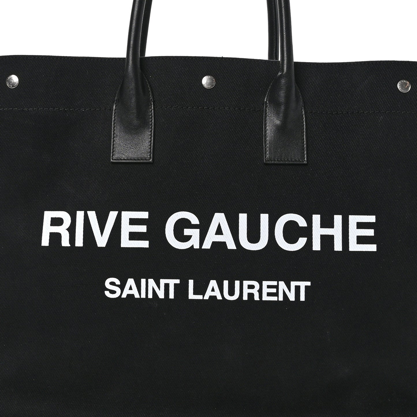 Linen Calfskin Rive Gauche Tote Black