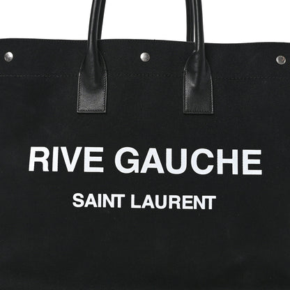 Saint Laurent Linen Calfskin Rive Gauche Tote Black 8 of 10