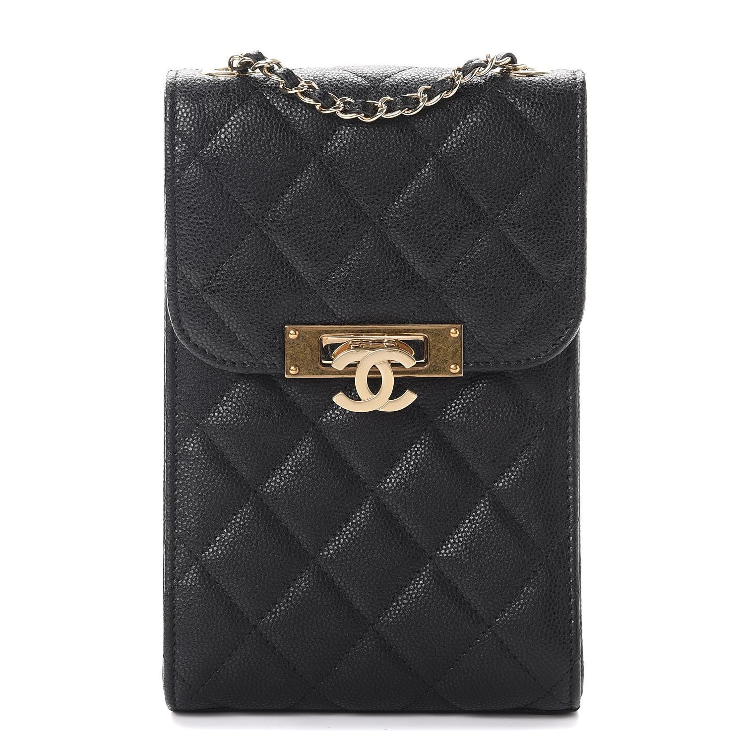 Chanel Caviar Quilted Golden Class Phone Holder Black 1 of 9