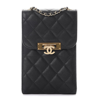 Chanel Caviar Quilted Golden Class Phone Holder Black 1 of 9