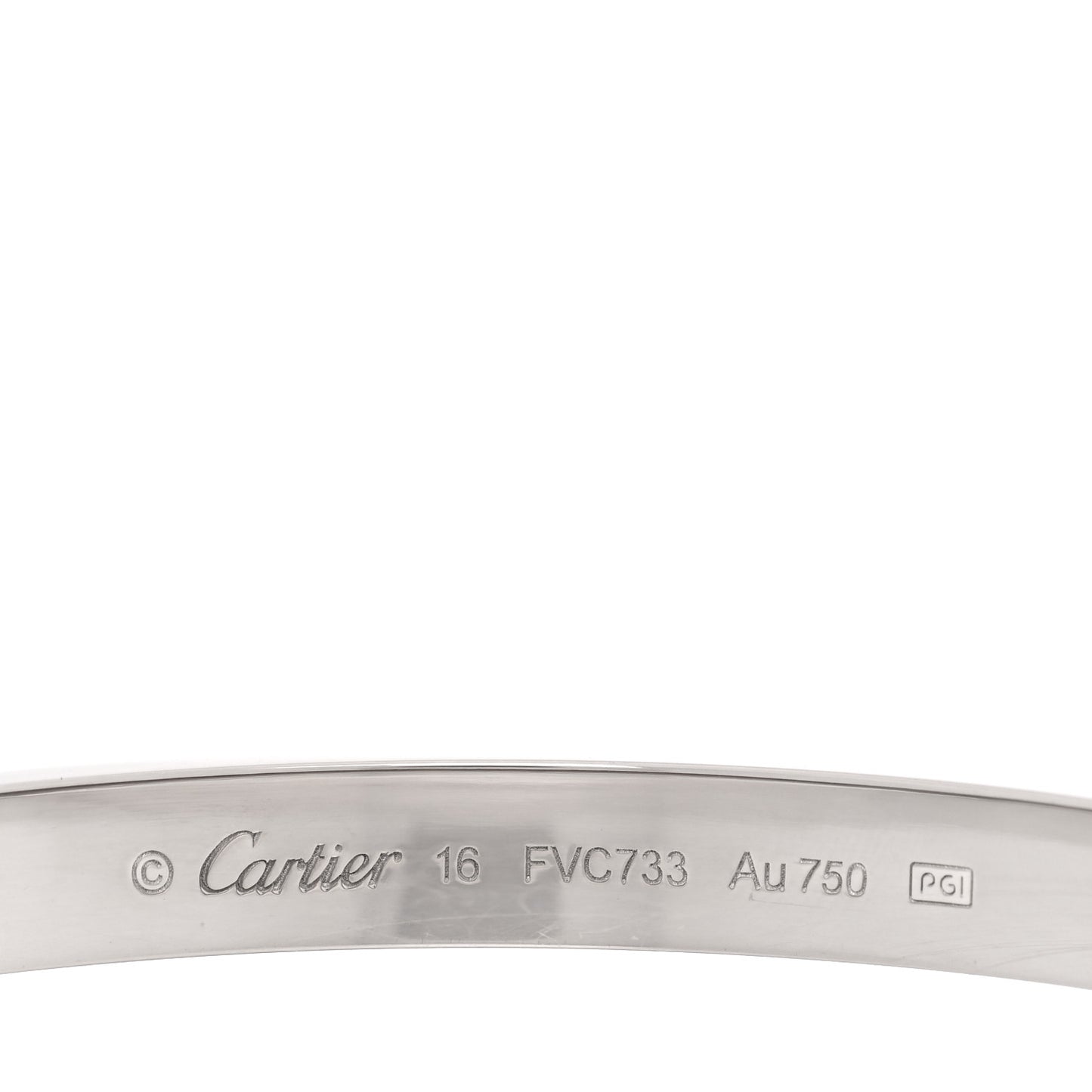 18K White Gold LOVE Bracelet 16