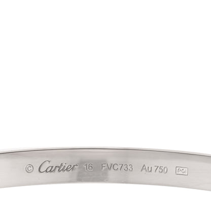 Cartier 18K White Gold LOVE Bracelet 16 3 of 10