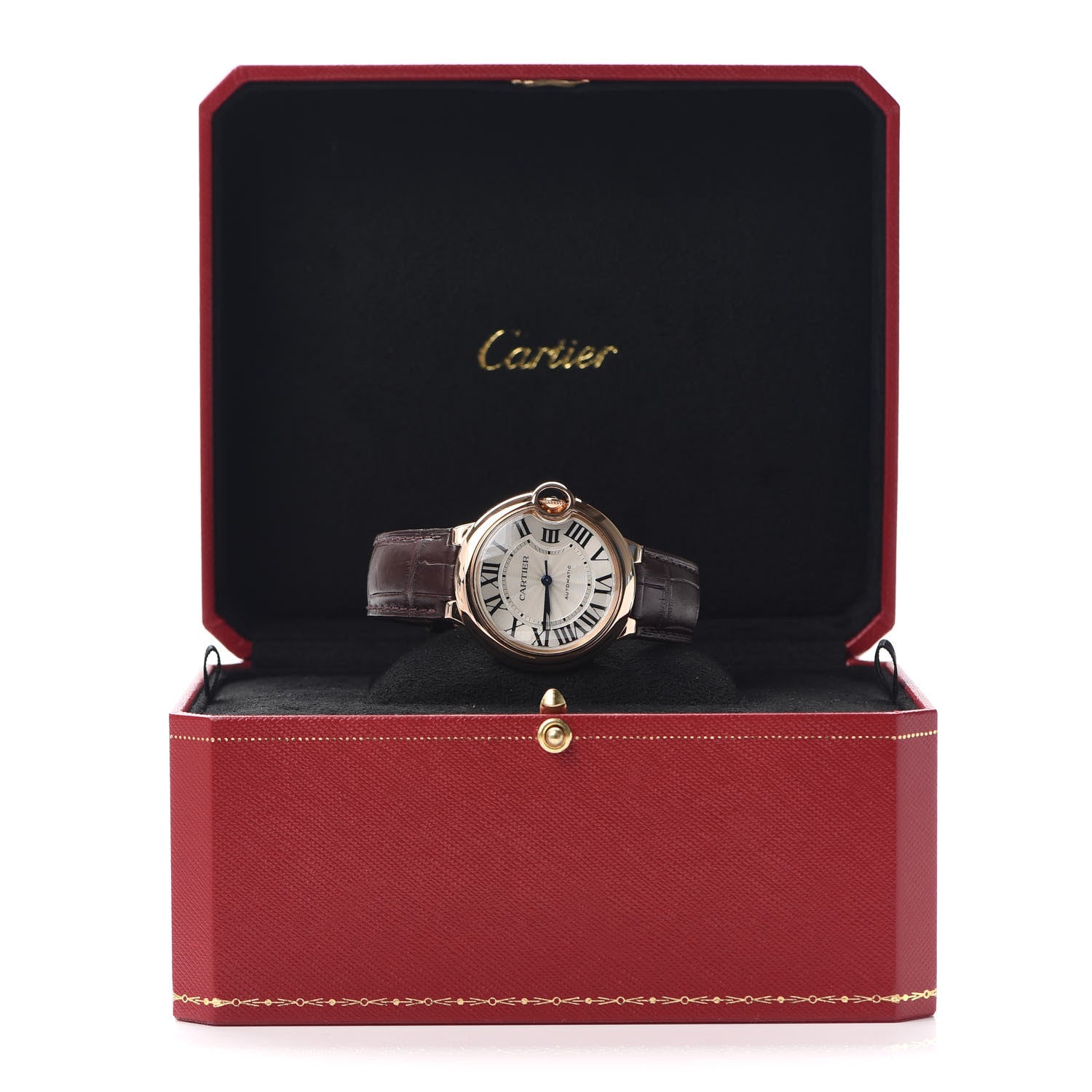 Cartier 18K Pink Gold Alligator 36mm Ballon Bleu De Cartier Automatic Watch 7 of 7
