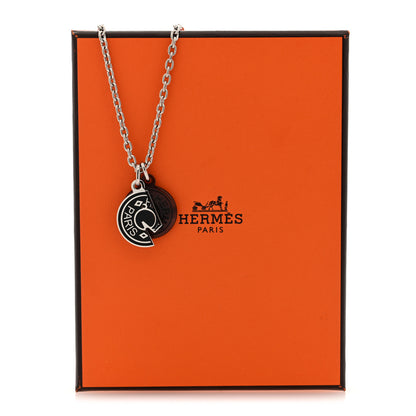 Hermes Buffalo Horn Lacquer Carrousel Necklace Etain 5 of 5