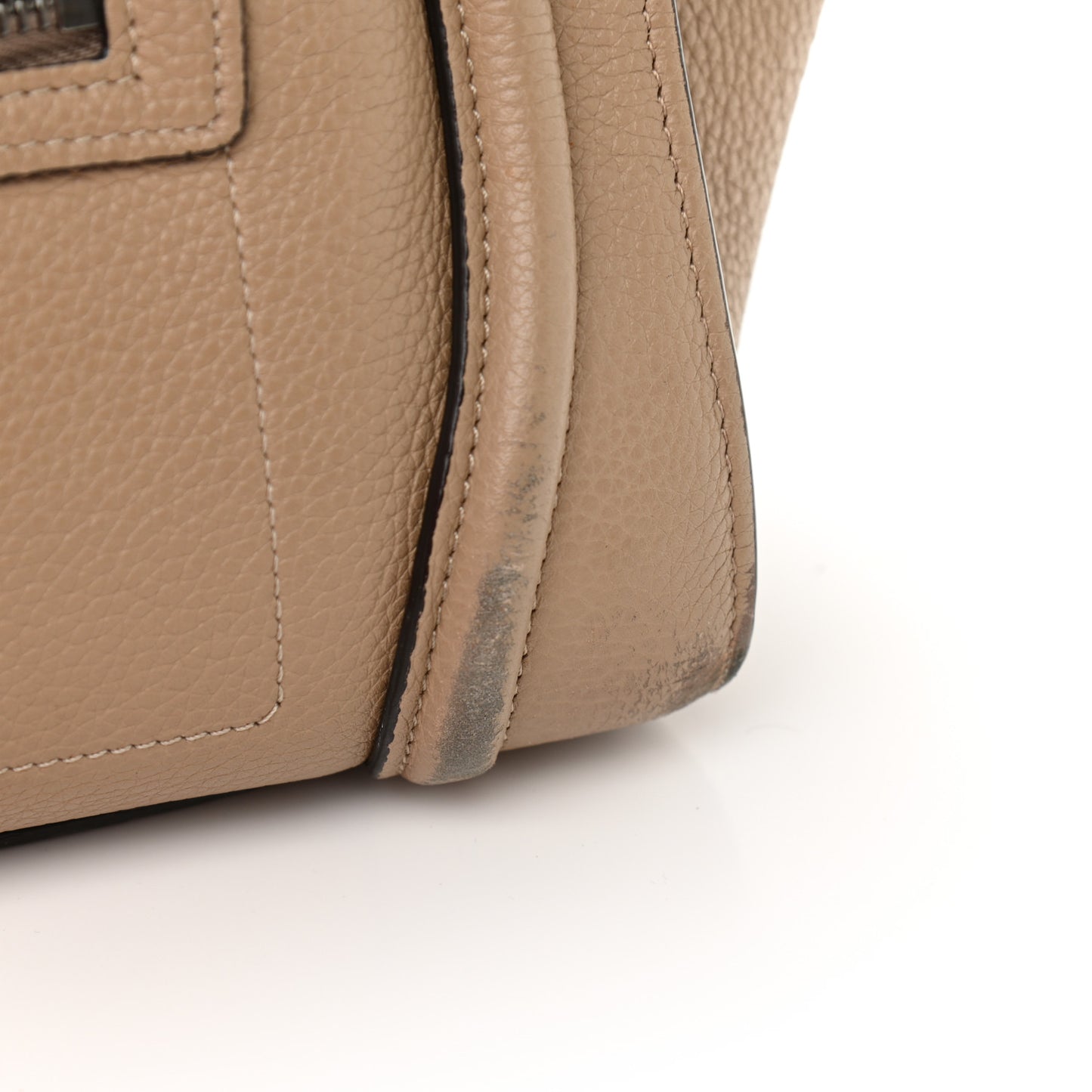 Drummed Calfskin Micro Luggage Dune