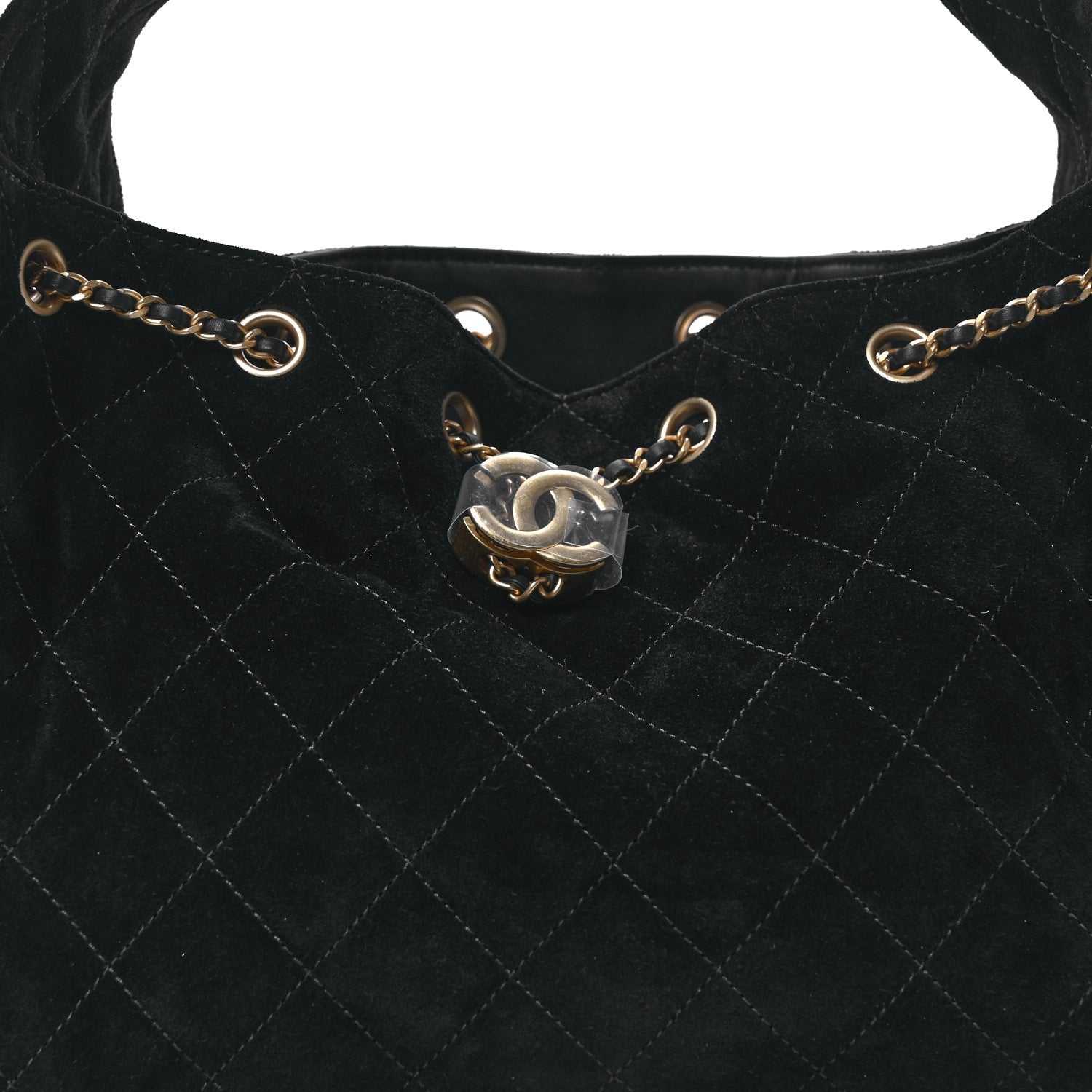 Chanel Suede Quilted Small Chanel 25 Handbag Black 8 of 11