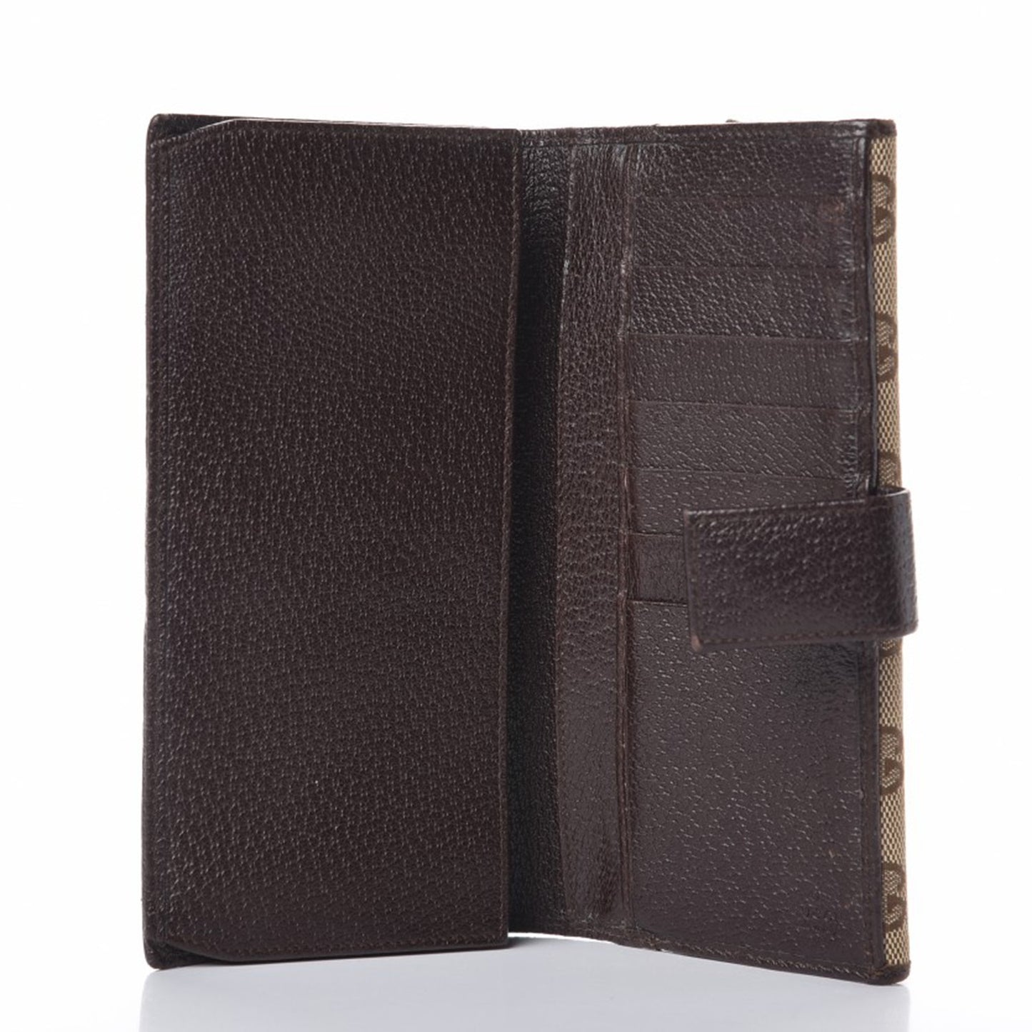 Monogram Metal Bar Continental Flap Wallet Beige Ebony Dark Brown