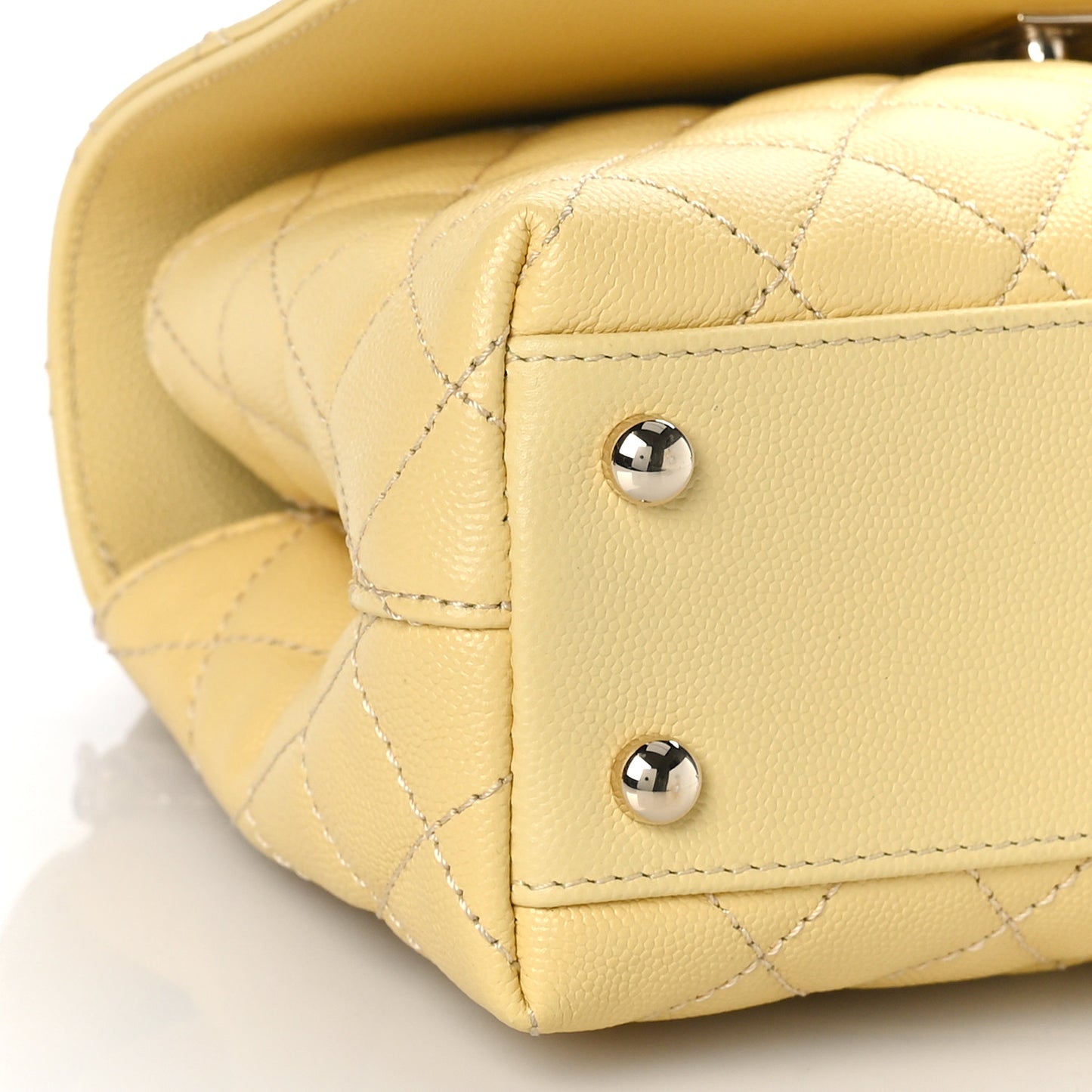 Caviar Quilted Mini Coco Handle Flap Yellow