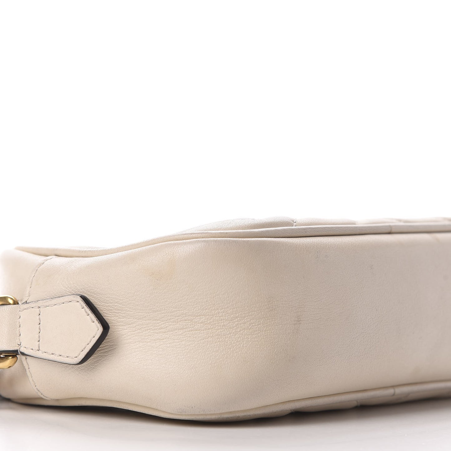 Calfskin Matelasse Mini GG Marmont Chain Shoulder Bag White