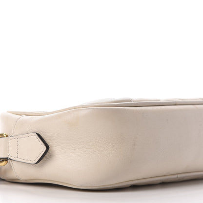 Gucci Calfskin Matelasse Mini GG Marmont Chain Shoulder Bag White 7 of 13