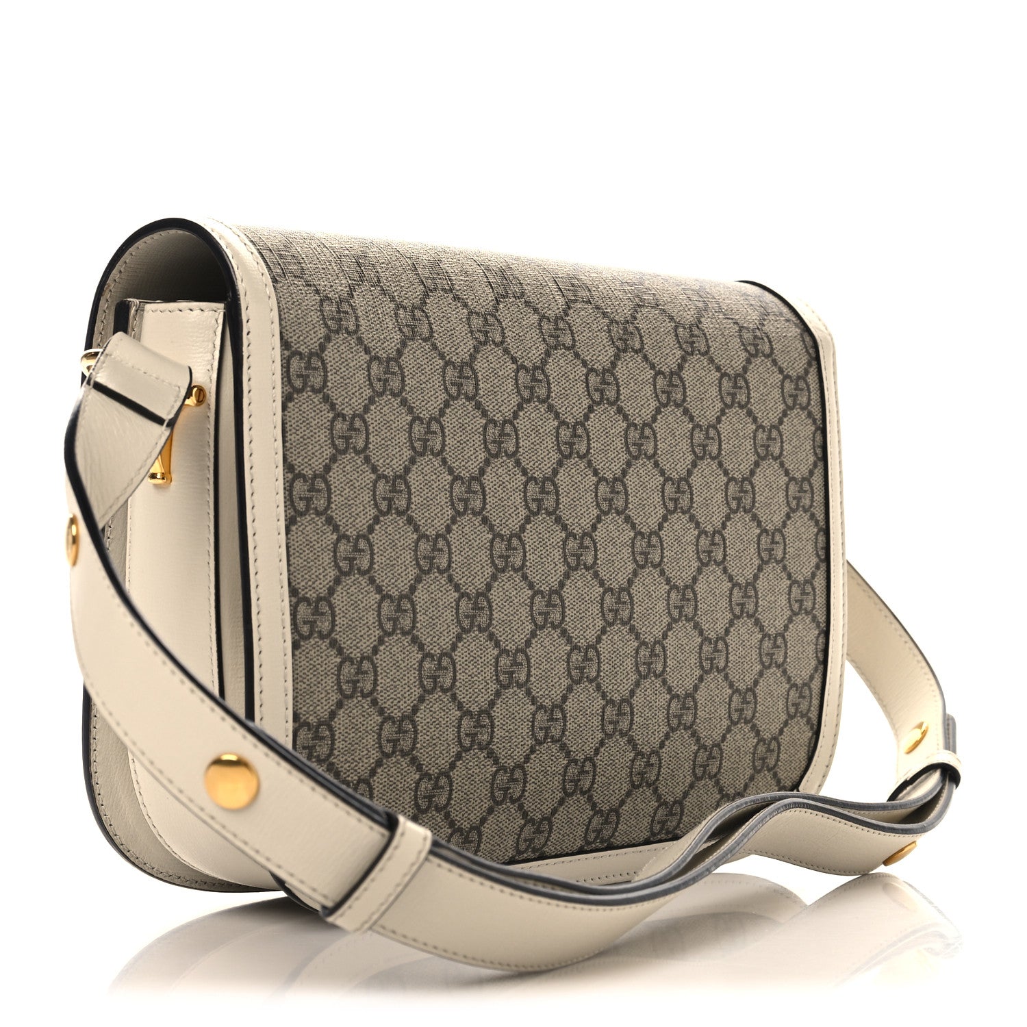 Gucci GG Supreme Monogram Horsebit 1955 Shoulder Bag Beige Mystic
