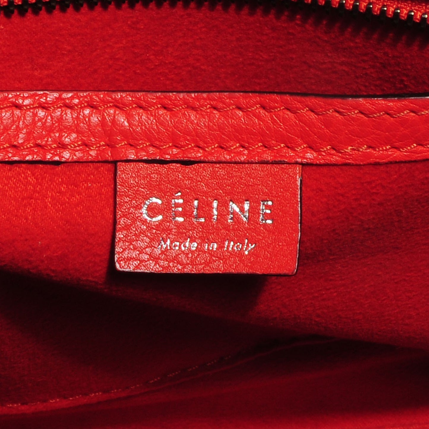 Drummed Calfskin Nano Luggage Vermillion
