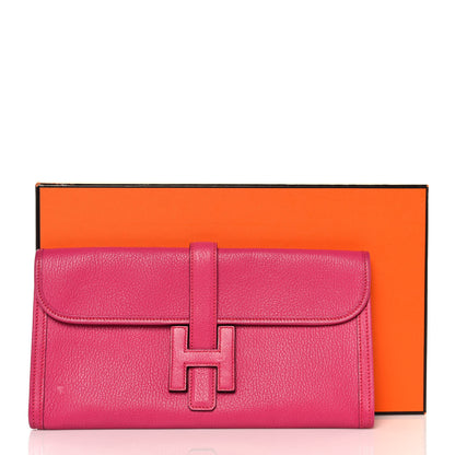 Hermes Chevre Mysore Jige Elan 29 Clutch Rose Shocking 13 of 13