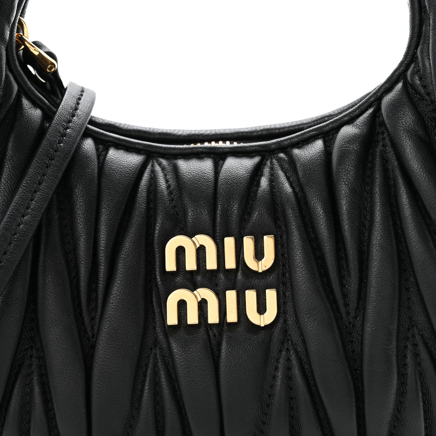 Miu Miu Nappa Matelasse Mini Wander Hobo Black 7 of 9
