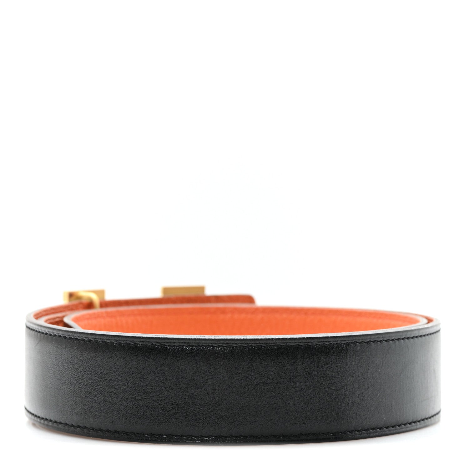 Hermes Swift Togo 32mm Reversible H Belt 85 34 Black Orange 2 of 7