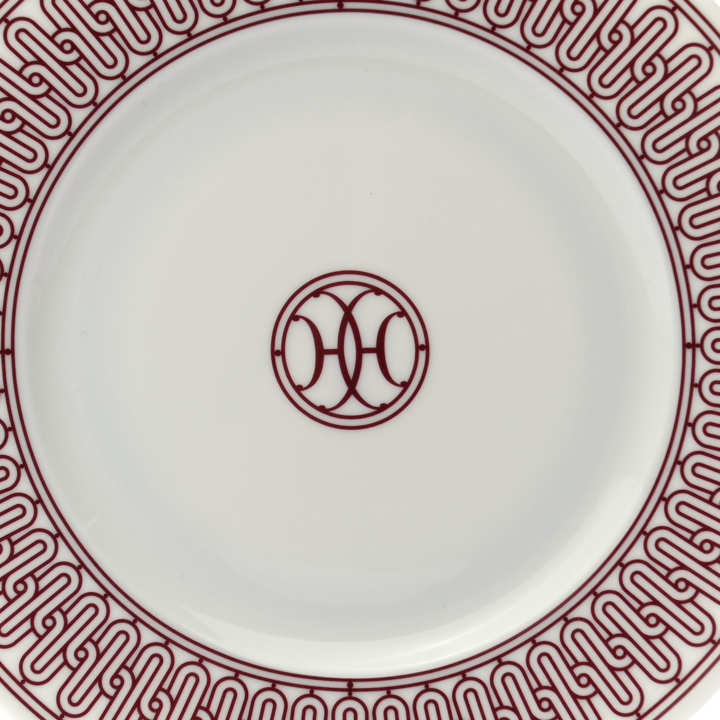 Porcelain H Deco Dessert Plate Rouge