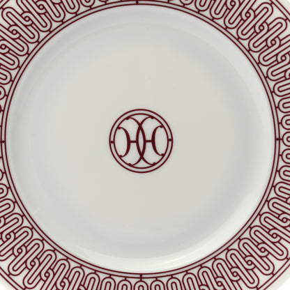 Hermes Porcelain H Deco Dessert Plate Rouge 7 of 7