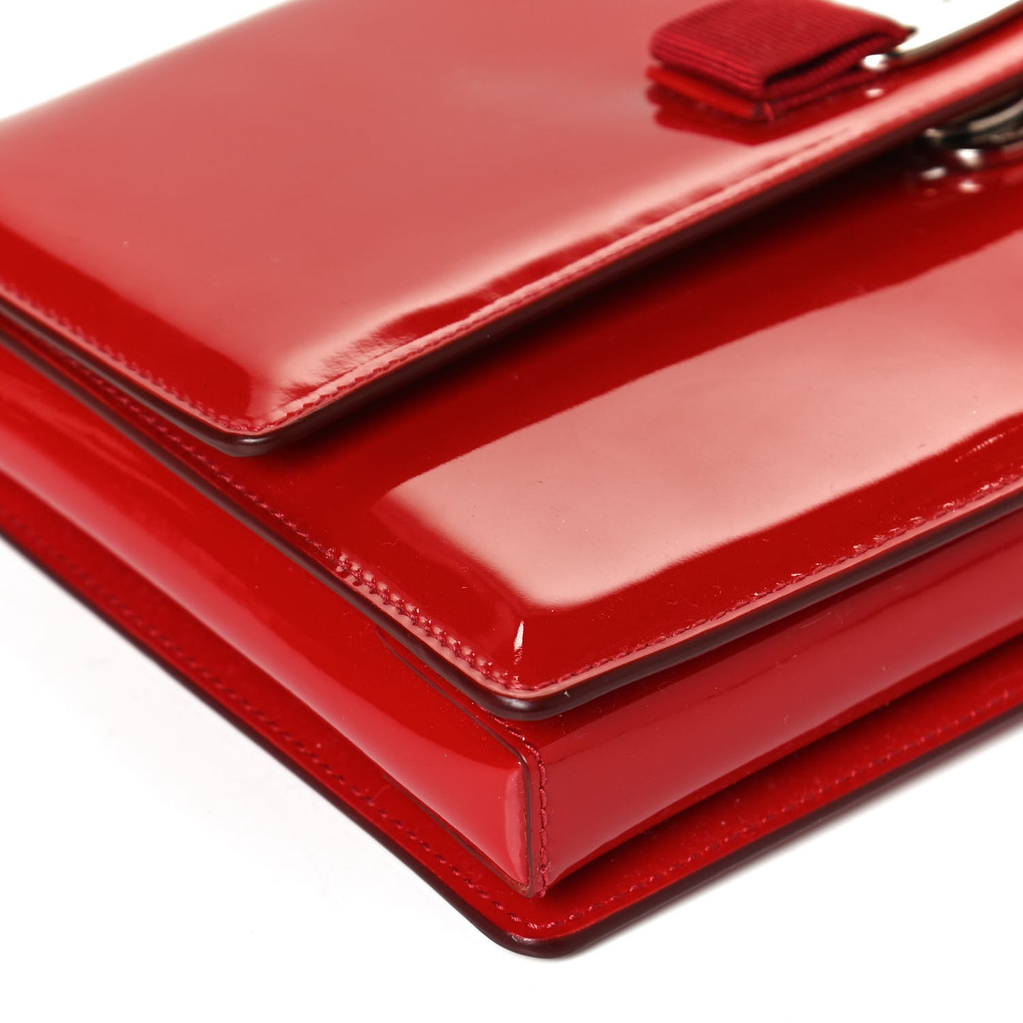 Patent Ginny Vara Bow Shoulder Bag Red