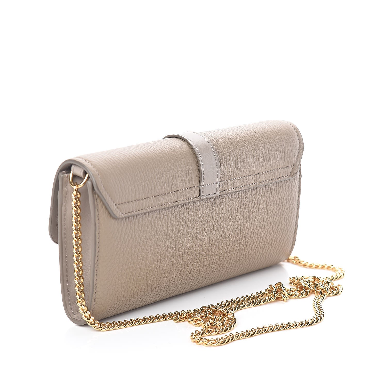 Chloe Grained Calfskin Aby Chain Wallet Motty Grey 3 of 8