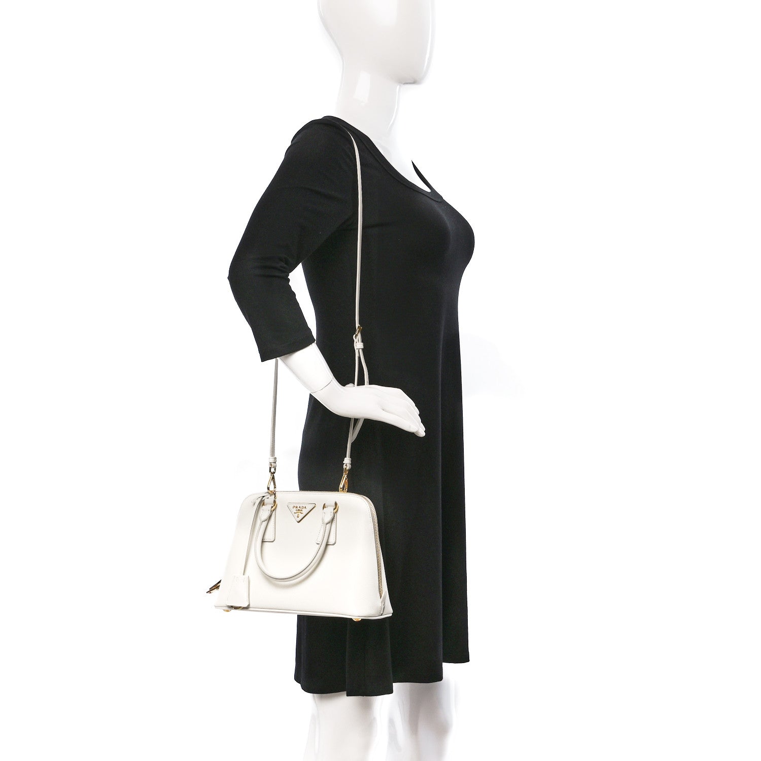 Prada Saffiano Lux Small Promenade Tote Talco 2 of 13