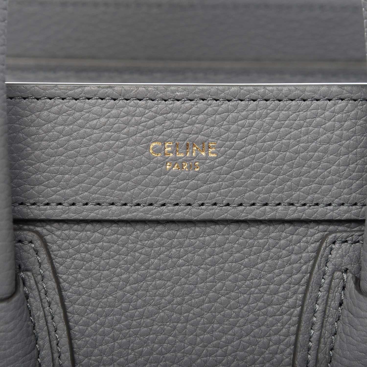 Celine Drummed Calfskin Nano Luggage Kohl 8 of 10