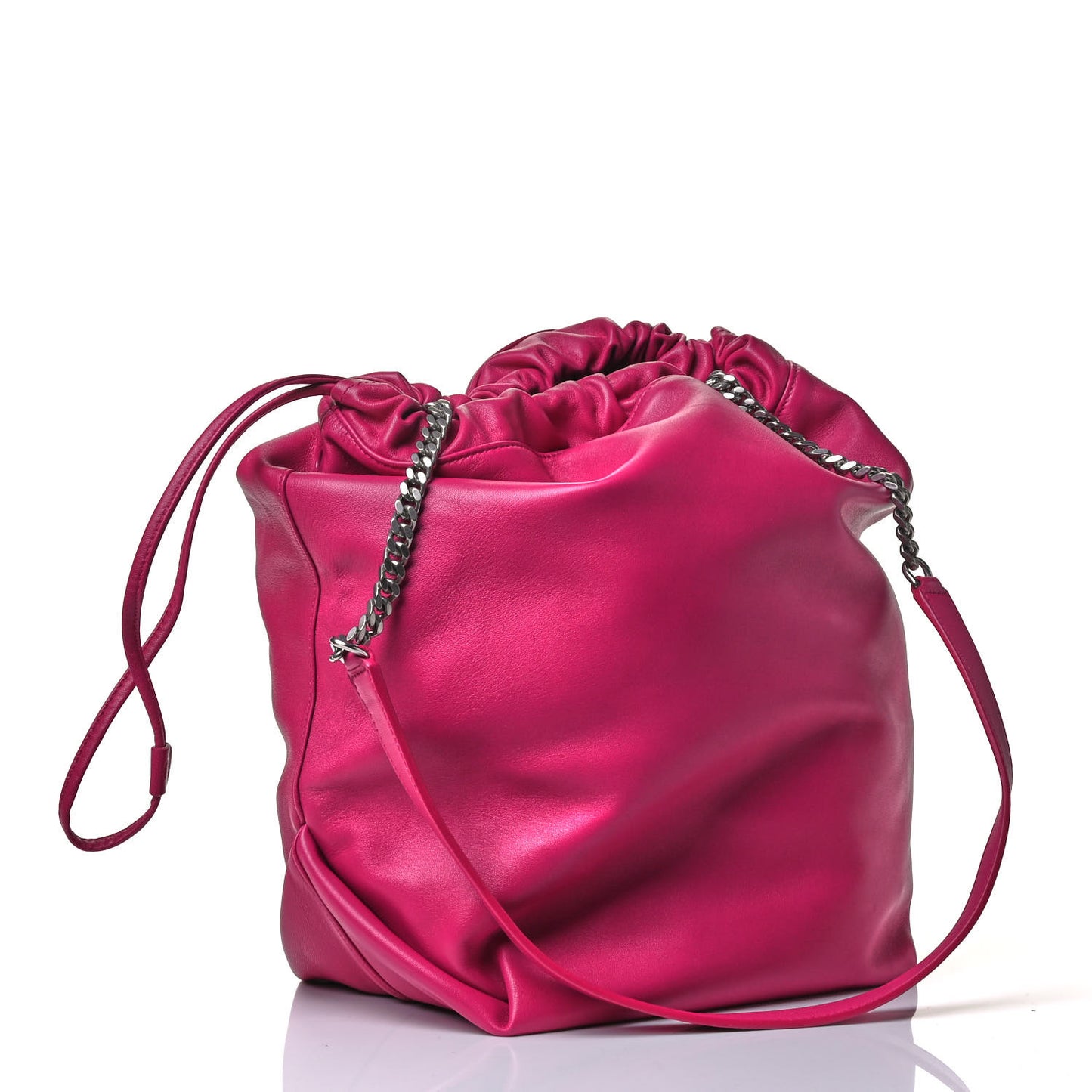 Lambskin Teddy Drawstring Bag Freesia