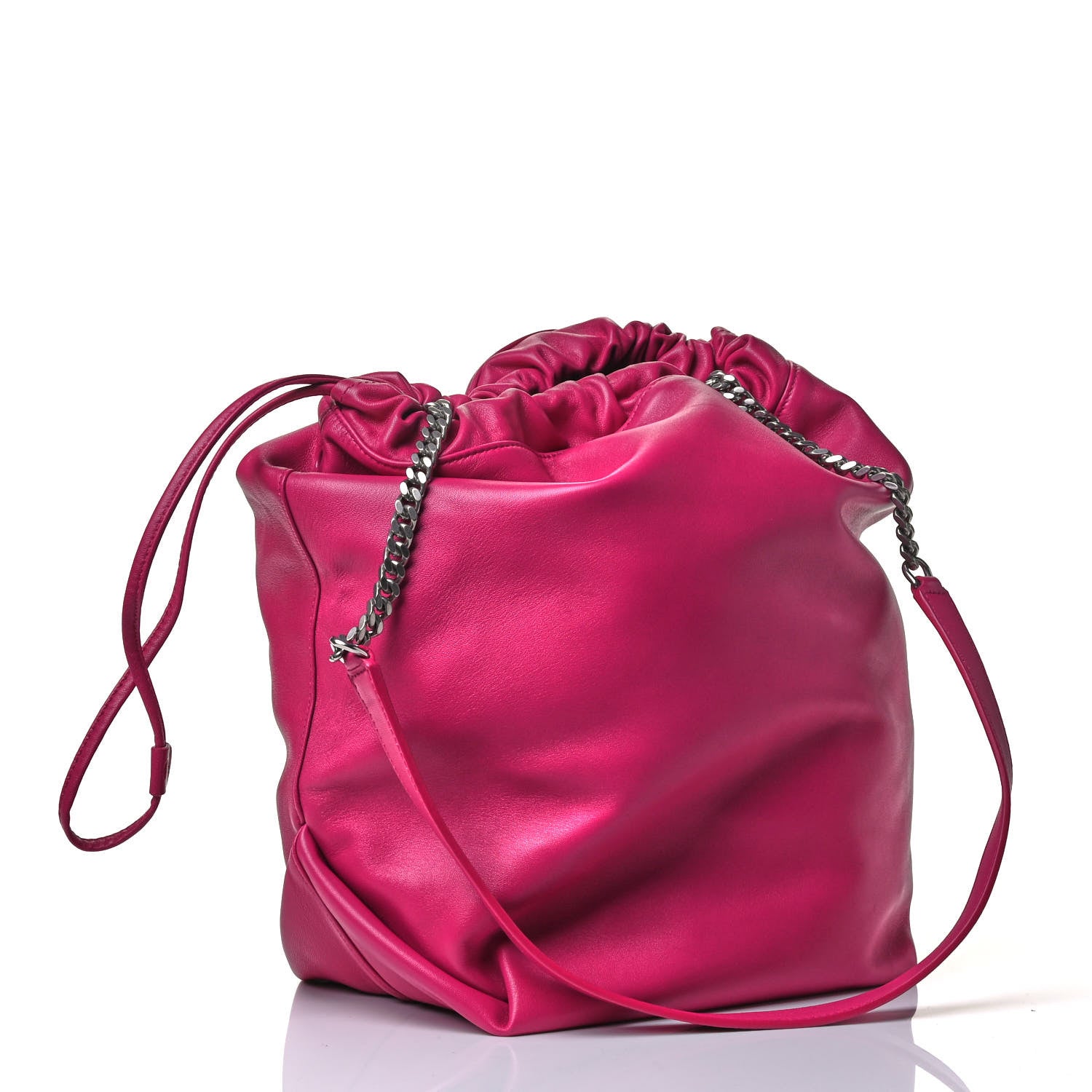 Saint Laurent Lambskin Teddy Drawstring Bag Freesia 2 of 5