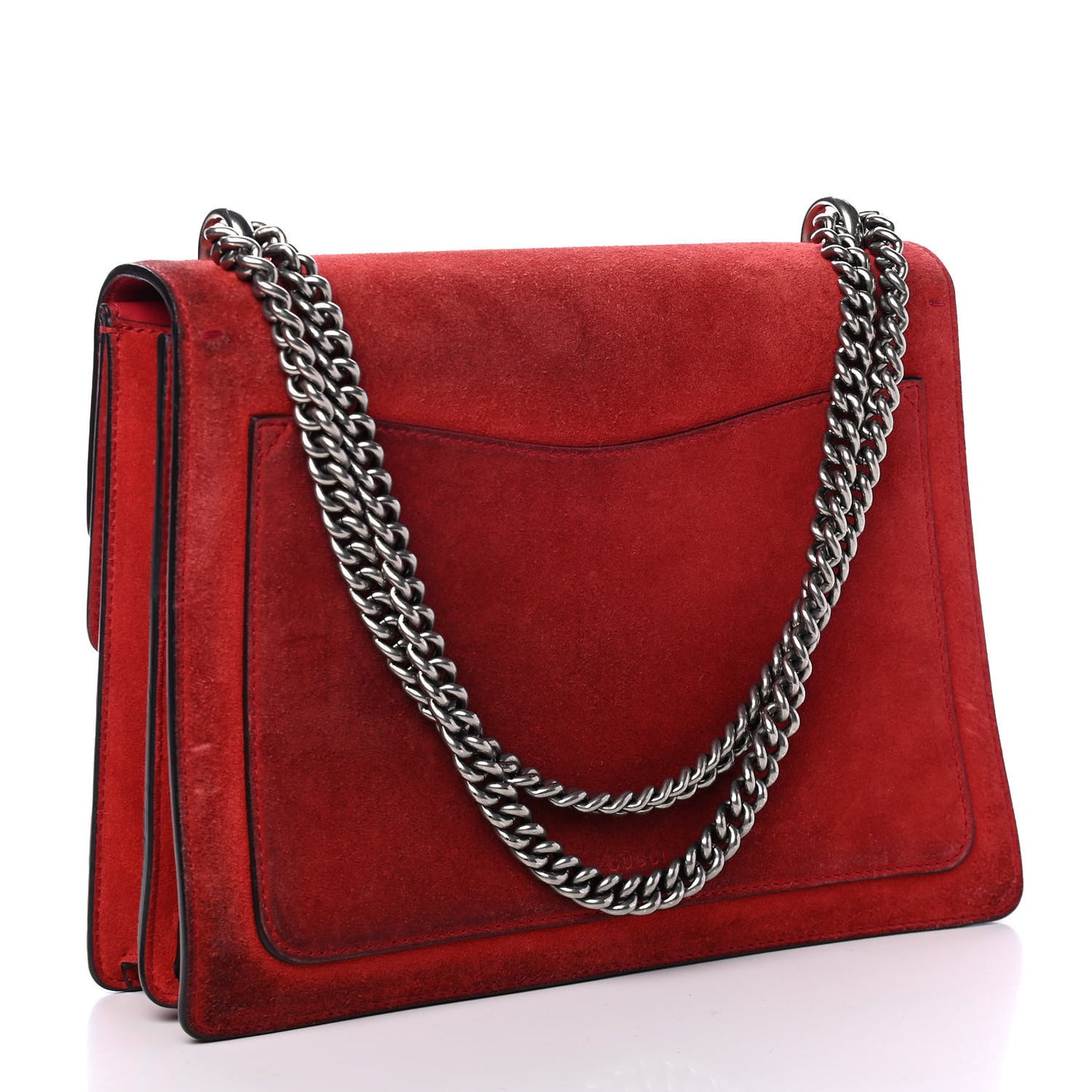 Suede Vitello Velvet Medium Dionysus Shoulder Bag Vulcanic Red