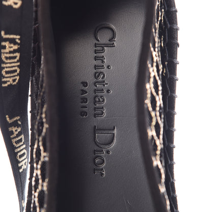 Christian Dior Mesh Nicely-D Ankle Tie Flat Espadrilles 38 Black 7 of 8